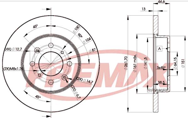 FREMAX BD-0841 - Bremžu diski www.autospares.lv