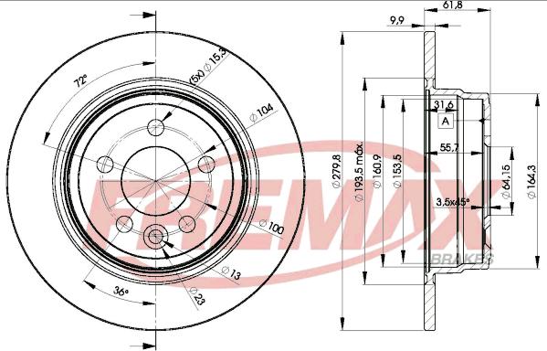 FREMAX BD-0847 - Bremžu diski autospares.lv