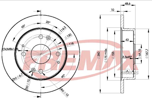 FREMAX BD-0835 - Bremžu diski www.autospares.lv