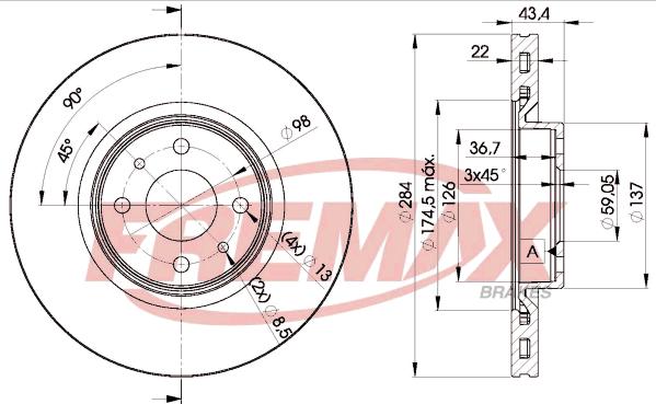 FREMAX BD-0356 - Bremžu diski www.autospares.lv