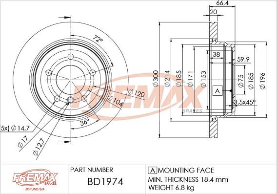 FREMAX BD-1974 - Bremžu diski autospares.lv