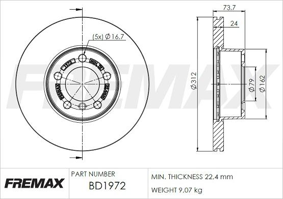 FREMAX BD-1972 - Bremžu diski www.autospares.lv