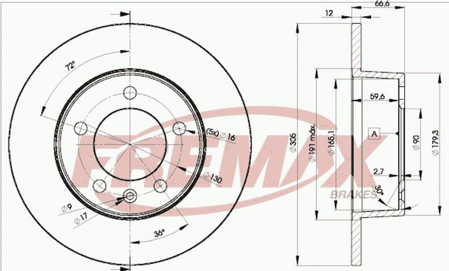 FREMAX BD-1410e - Bremžu diski www.autospares.lv