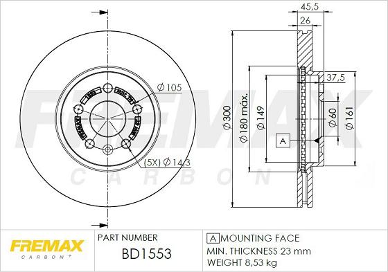 FREMAX BD-1553 - Bremžu diski autospares.lv