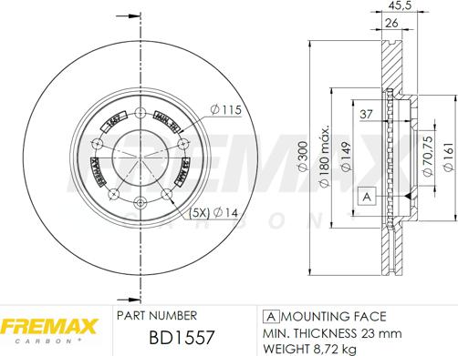 FREMAX BD-1557 - Bremžu diski autospares.lv