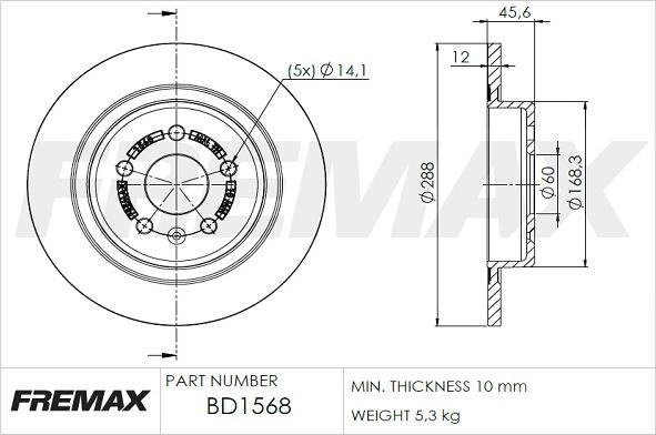 FREMAX BD-1568 - Bremžu diski www.autospares.lv