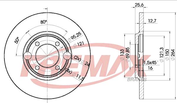 FREMAX BD-1504 - Bremžu diski www.autospares.lv