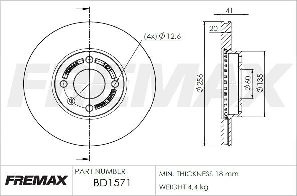 FREMAX BD-1571 - Bremžu diski www.autospares.lv