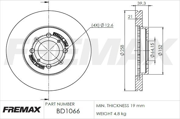 FREMAX BD-1066 - Bremžu diski www.autospares.lv