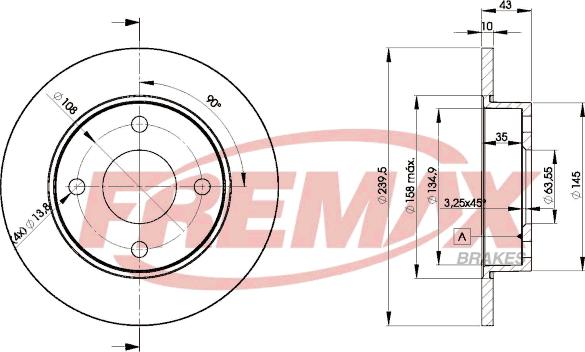 FREMAX BD-1063 - Тормозной диск www.autospares.lv