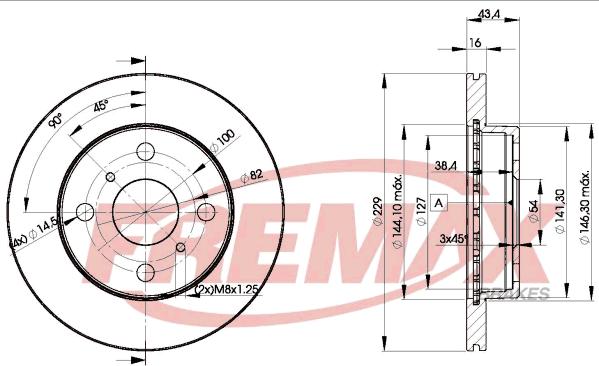 FREMAX BD-1009 - Bremžu diski www.autospares.lv