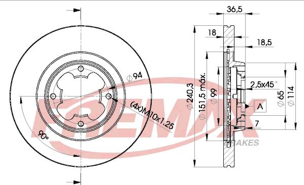 FREMAX BD-1290 - Bremžu diski www.autospares.lv