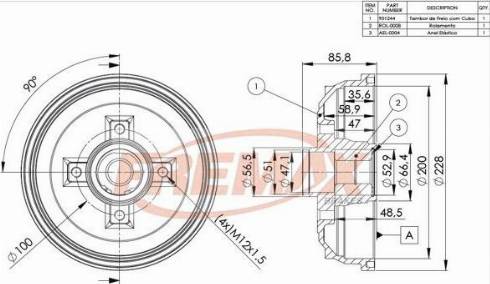 FREMAX BD-1244-KT - Bremžu trumulis www.autospares.lv