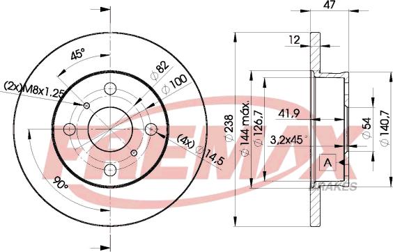 FREMAX BD-1250 - Bremžu diski www.autospares.lv