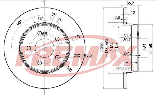 FREMAX BD-1213 - Bremžu diski www.autospares.lv