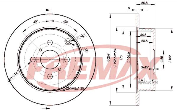 FREMAX BD-1221 - Bremžu diski www.autospares.lv