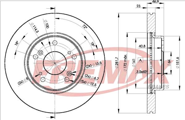 FREMAX BD-1705 - Bremžu diski www.autospares.lv