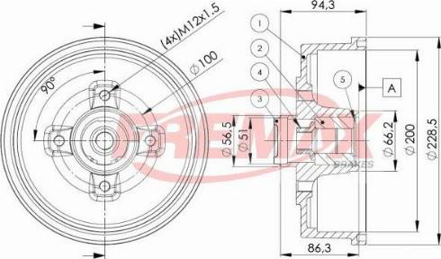 FREMAX BD-8001-KT - Bremžu trumulis www.autospares.lv