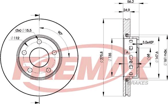 FREMAX BD-8013 - Bremžu diski www.autospares.lv