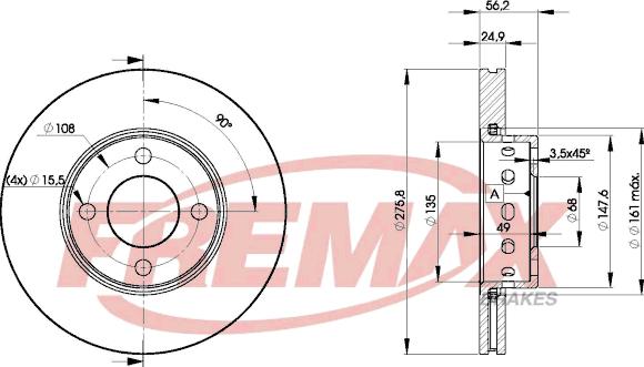 FREMAX BD-8012 - Bremžu diski www.autospares.lv