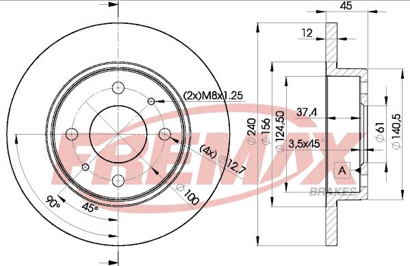 FREMAX BD-8120 - Bremžu diski www.autospares.lv