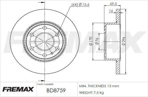 FREMAX BD-8759 - Bremžu diski www.autospares.lv