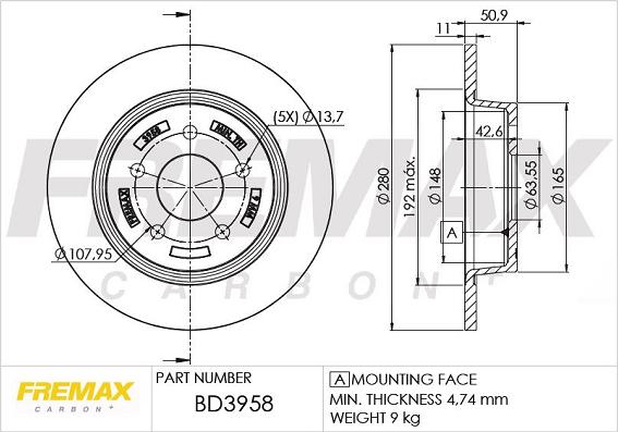 FREMAX BD-3958 - Bremžu diski autospares.lv