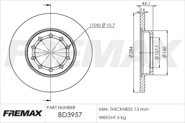 FREMAX BD-3957 - Bremžu diski autospares.lv