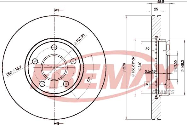 FREMAX BD-3963 - Bremžu diski autospares.lv