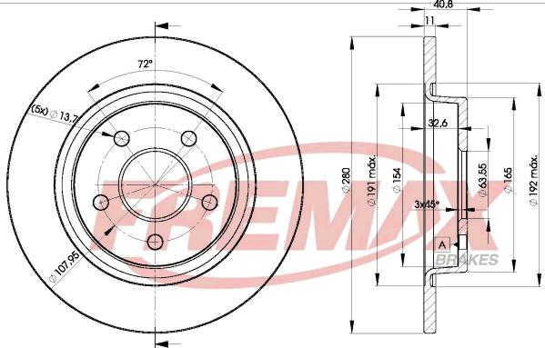 FREMAX BD-3962 - Brake Disc www.autospares.lv