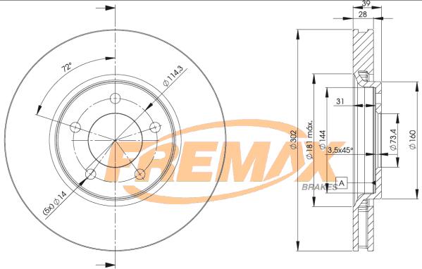 FREMAX BD-3918 - Bremžu diski www.autospares.lv