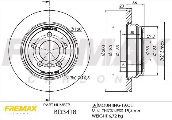 FREMAX BD-3418 - Bremžu diski autospares.lv