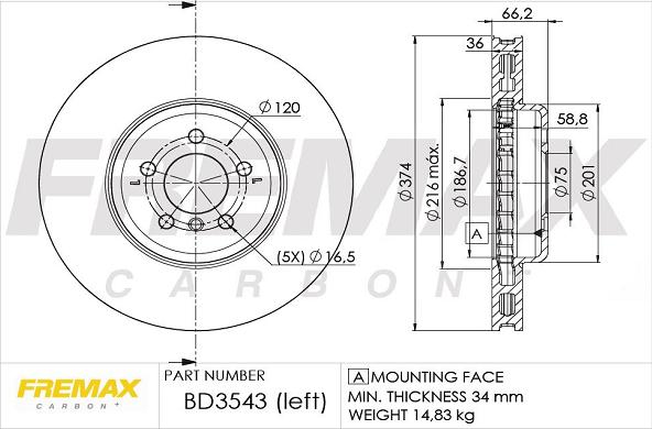 FREMAX BD-3543 - Bremžu diski www.autospares.lv