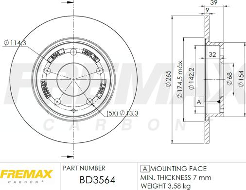 FREMAX BD-3564 - Bremžu diski www.autospares.lv