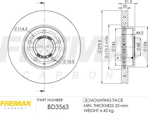 FREMAX BD-3563 - Bremžu diski www.autospares.lv