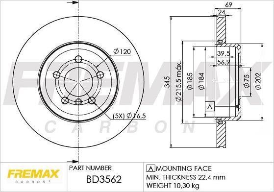 FREMAX BD-3562 - Bremžu diski www.autospares.lv