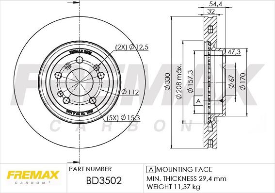 FREMAX BD-3502 - Bremžu diski www.autospares.lv