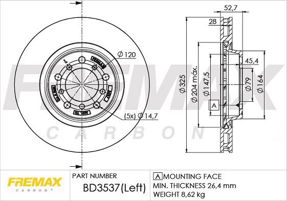 FREMAX BD-3537 - Bremžu diski www.autospares.lv