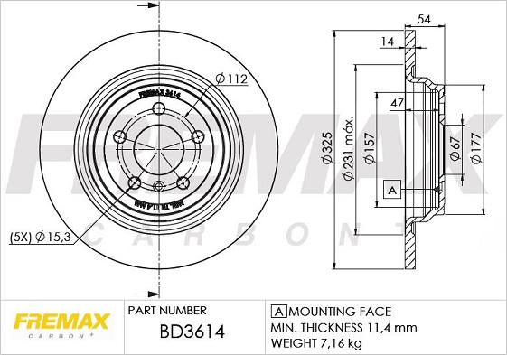 FREMAX BD-3614 - Bremžu diski www.autospares.lv