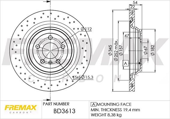 FREMAX BD-3613 - Bremžu diski www.autospares.lv