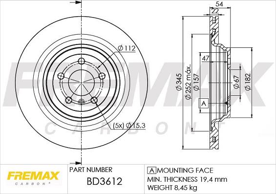 FREMAX BD-3612 - Bremžu diski www.autospares.lv