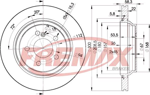 FREMAX BD-3053 - Bremžu diski www.autospares.lv