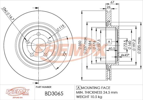 FREMAX BD-3065 - Bremžu diski www.autospares.lv