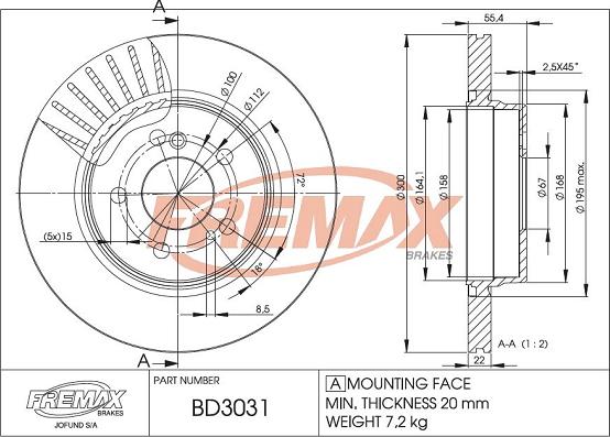 FREMAX BD-3031 - Bremžu diski www.autospares.lv