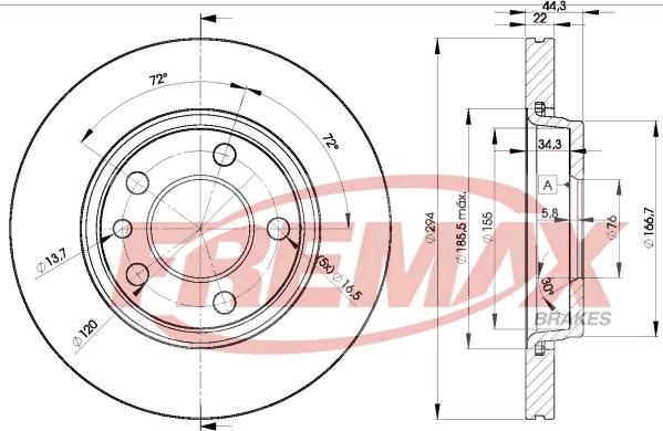 FREMAX BD-3021 - Bremžu diski www.autospares.lv