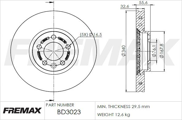 FREMAX BD-3023 - Bremžu diski www.autospares.lv