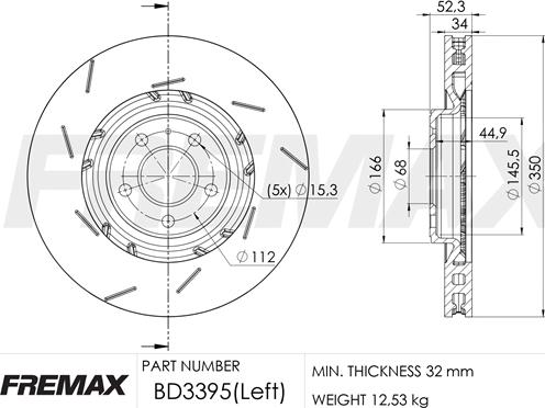 FREMAX BD-3395 - Bremžu diski www.autospares.lv