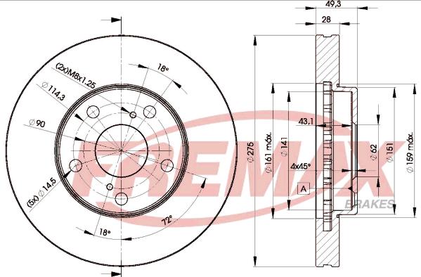 FREMAX BD-3304 - Тормозной диск www.autospares.lv