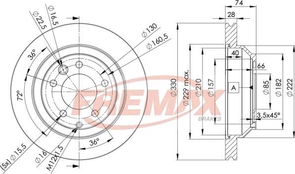 FREMAX BD-3328 - Brake Disc www.autospares.lv