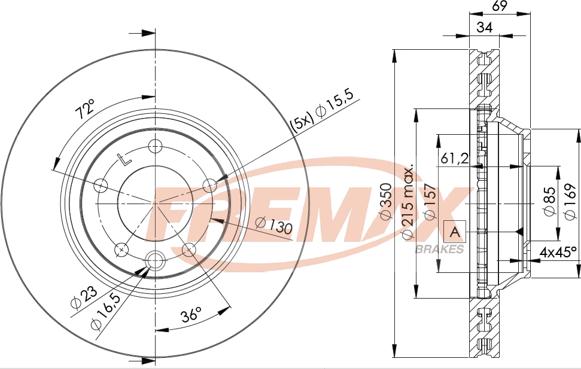 FREMAX BD-3323 - Bremžu diski www.autospares.lv